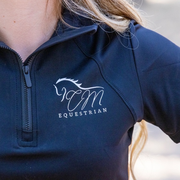 Black Equestrian Zip-Up Top - Picture 4 of 4
